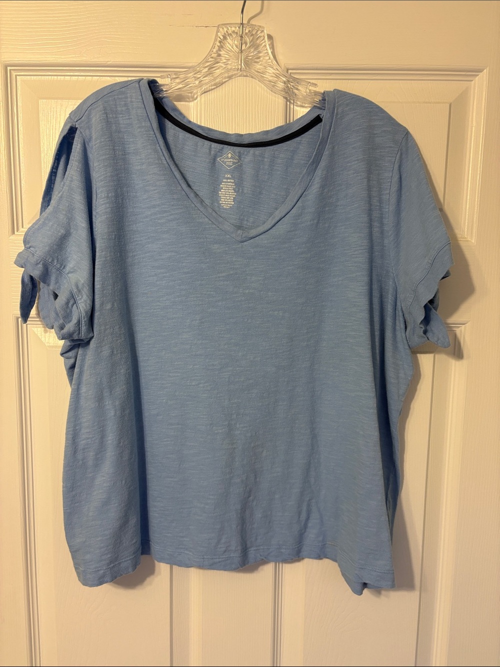 St. John's Bay Light Blue V-Neck Short Sleeve Tee